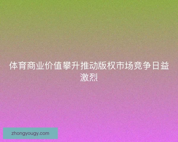 体育商业价值攀升推动版权市场竞争日益激烈 体育商业价值攀升推动版权市场竞争日益激烈