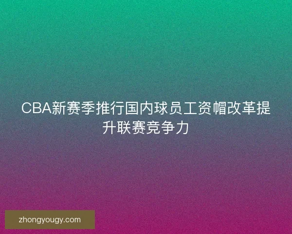 CBA新赛季推行国内球员工资帽改革提升联赛竞争力 CBA新赛季推行国内球员工资帽改革提升联赛竞争力