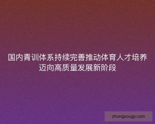 国内青训体系持续完善推动体育人才培养迈向高质量发展新阶段 国内青训体系持续完善推动体育人才培养迈向高质量发展新阶段